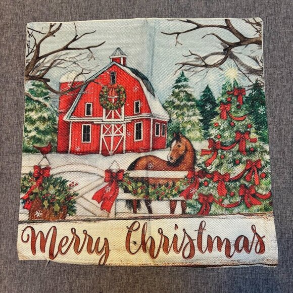 Christmas Pillow Covers 17.5"x17.5"  Set of 4 - Picture 2 of 7